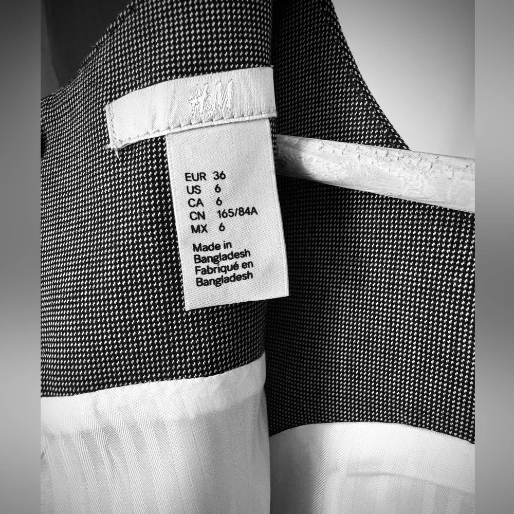 H&M Tailored Sheath Dress Gray Size 6 Bodycon Panel Structured Office Chic - Picture 10 of 10
